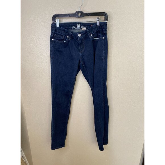 IT Jeans Womens Slim-Fit Dark Wash Denim 28 Short Cotton/Spandex Blend Stretch - Picture 2 of 9